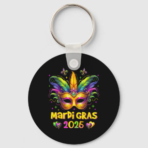 Llavero Feliz Carnaval de Mardi Gras Máscara de Mardi Gras