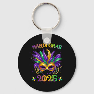 Llavero Feliz Carnaval de Mardi Gras Máscara de Mardi Gras