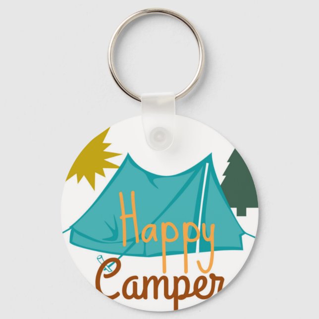 Llavero Feliz carpa de camper al aire libre (Anverso)