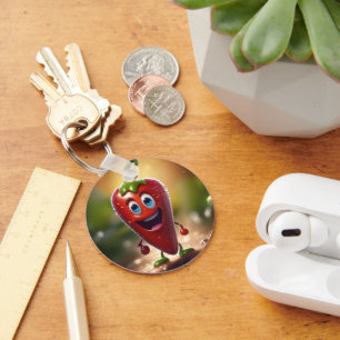 Llavero Feliz Chili Bean animado 3D,