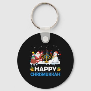Llavero Feliz Chrismukkah Hanukkah Diversión Feliz Navidad