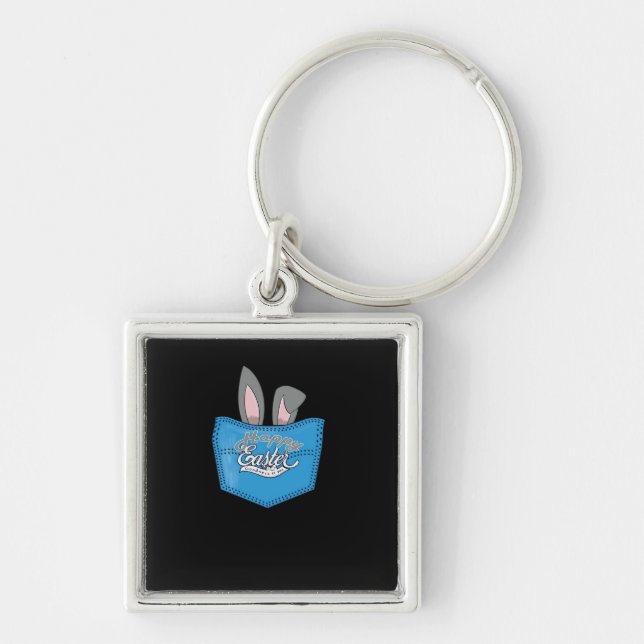 Llavero Feliz Conejo de Peeking Pop de Pascua (Frente)