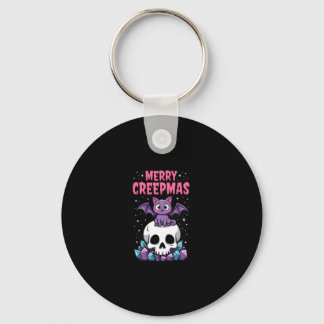 Llavero Feliz Creepmas Gato Pastel Goth Navidad Calavera T