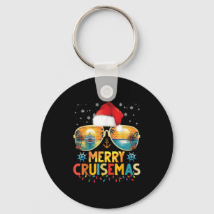 Llavero Feliz Crucero de Navidad Sombrero de Santa Retro C