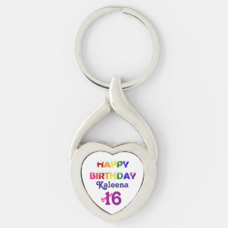 Llavero Feliz cumpleaños 16 con su nombre