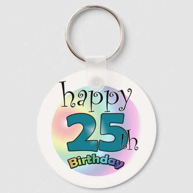 Llavero Feliz cumpleaños 25 (negro) (Anverso)