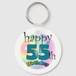 Llavero Feliz cumpleaños 55 (negro)