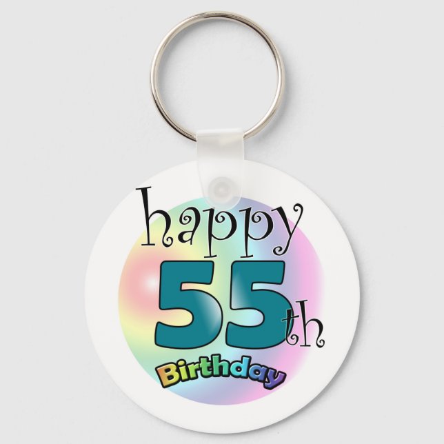 Llavero Feliz cumpleaños 55 (negro) (Anverso)