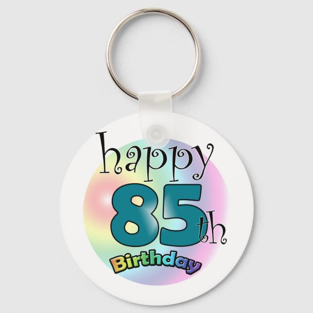 Llavero Feliz cumpleaños 85 (negro) (Anverso)