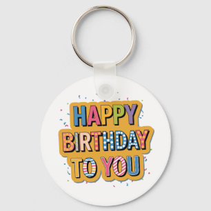 Llavero Feliz cumpleaños con patrón