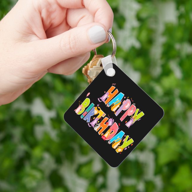 Llavero Feliz cumpleaños, divertida celebración del cumple (Mano)