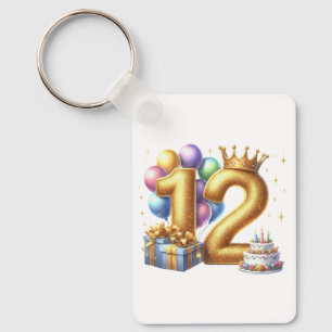 Llavero Feliz cumpleaños dorado 12