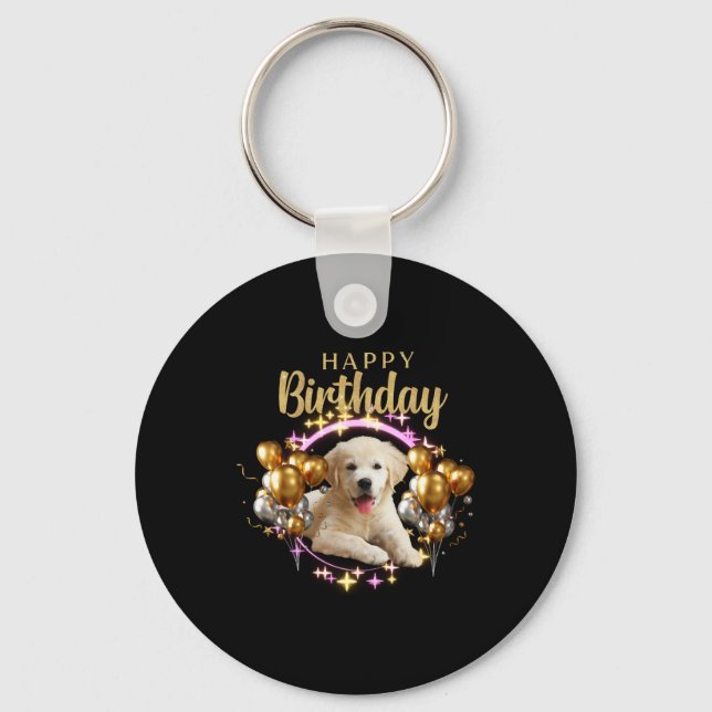 Llavero Feliz cumpleaños Labrador Recuperador (Anverso)