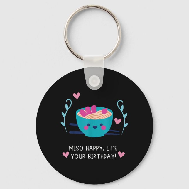 Llavero Feliz Cumpleaños Miso Comida Japonesa Frase Divert (Anverso)