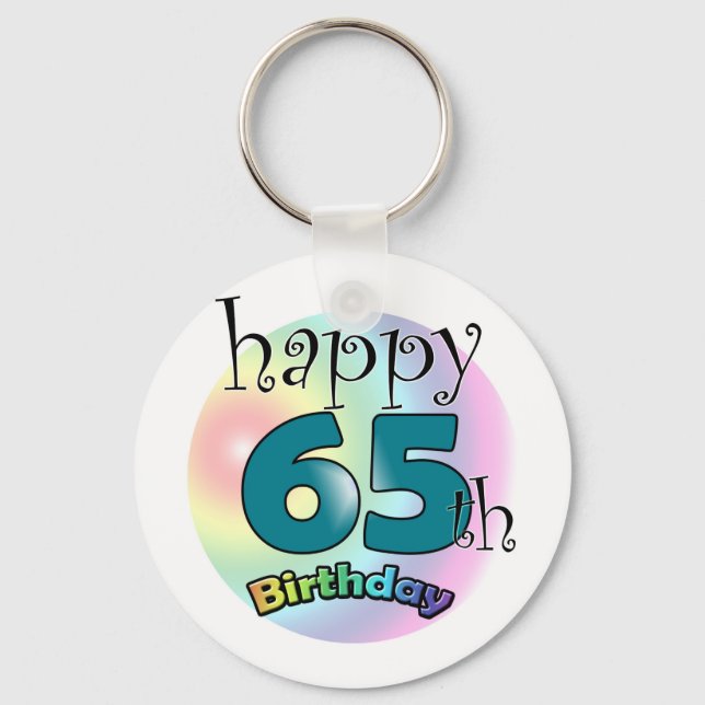 Llavero Feliz cumpleaños número 65 (negro) (Anverso)