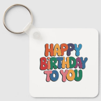 Llavero Feliz cumpleaños retro