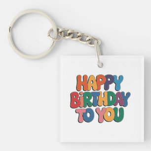 Llavero Feliz cumpleaños retro