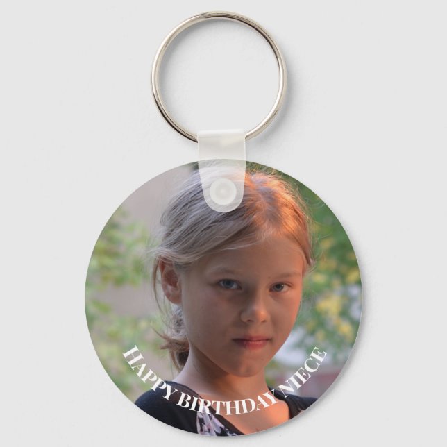 Llavero Feliz cumpleaños, sobrina agrega tu foto personali (Anverso)
