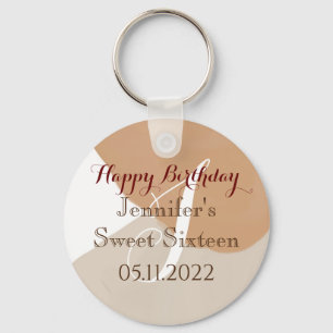 Llavero Feliz Cumpleaños Sweet 16 Dieciséis Monograma
