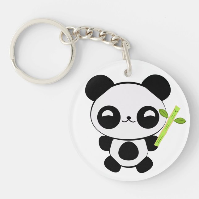 Llavero feliz de la panda del bebé (Frente)