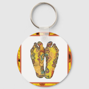 Llavero feliz de los pies del hippy de Tappin