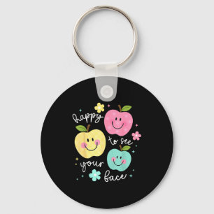 Llavero Feliz De Ver Tu Cara Groovy Manzana Sonrisa Cara T