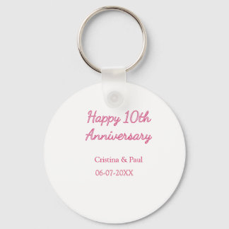 Llavero Feliz décimo aniversario nombre de boda simple min