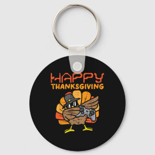 Llavero Feliz Día de Acción de Gracias Dabbing Gamer Pavo 