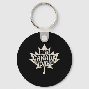 Llavero Feliz Día de Canadá 2025: Arce de bandera tradicio