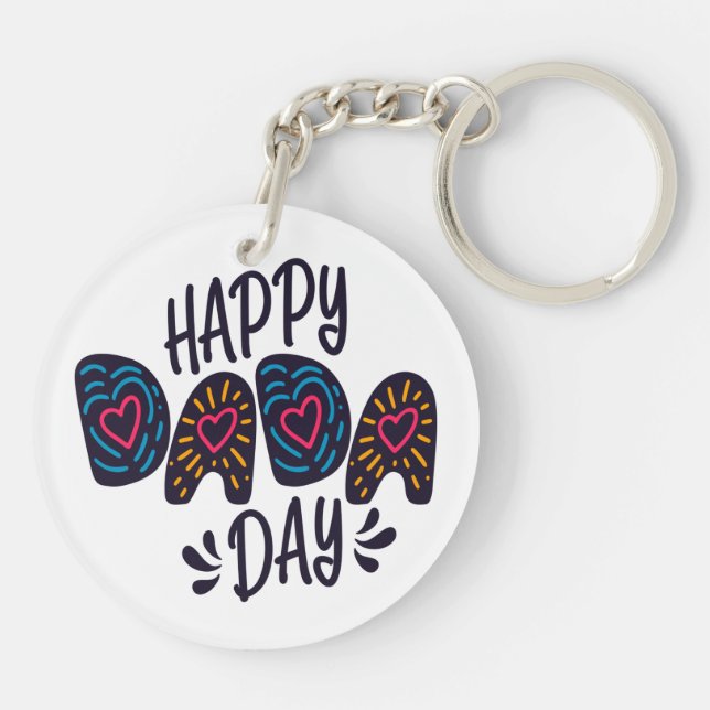 Llavero Feliz Día de Dada Feliz Día del Padre | Keychain (Atrás)