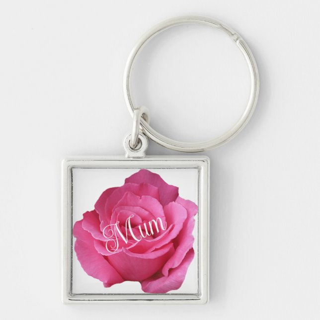 Llavero Feliz día de la madre bonito rosa rosa floral eleg (Frente)