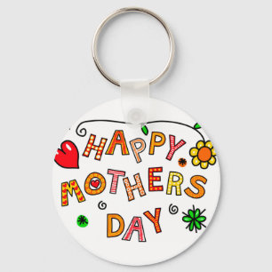 Llavero Feliz Día de la Madre dibujando tipografía Persona