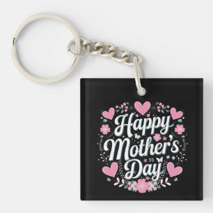 Llavero Feliz Día de la Madre Floral Bonita Mamá Abuela