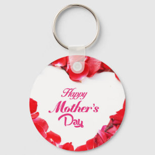 Llavero Feliz Día de la Madre - Pétalos Rosas con forma de