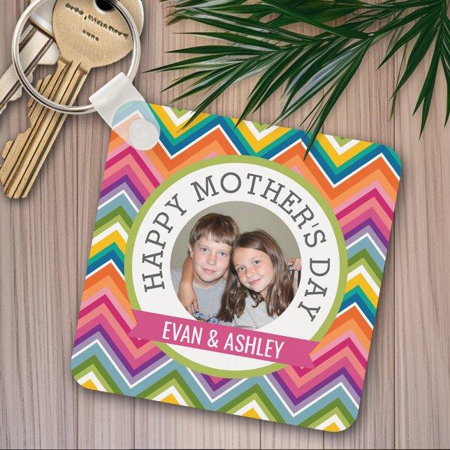 Llavero Feliz Día de la Madre - Plantilla de fotografía Pe (Personalized keychain - Happy Mother's Day)