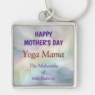 Llavero Feliz Día de la Madre Tarjeta de diseño de yoga a 