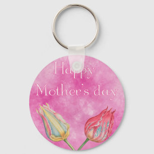 Llavero Feliz Día de la Madre Tulipanes brillantes de colo