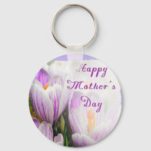 Llavero Feliz Día de la Madre Tulipanes brillantes morados