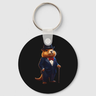 Llavero Feliz Día de la Marmota 2026 Sombrero de Caballero