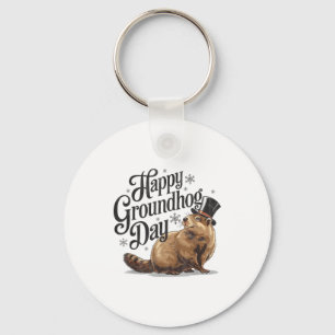 Llavero Feliz Día de la Marmota Disfraz de Animales Hombre