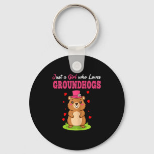 Llavero Feliz Día de la Marmota Solo Una Chica Que Ama Mar