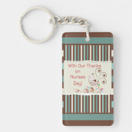 Llavero Feliz día de las enfermeras, pájaro lindo en franj