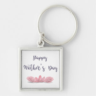 Llavero Feliz día de las madres con flores rosas