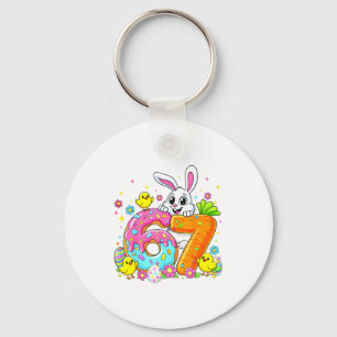 Llavero Feliz día de Pascua 67 Seis Siete Conejo Lindo Div