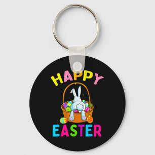 Llavero Feliz Día de Pascua Bunny cazando huevos de chocol