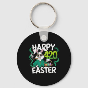 Llavero Feliz Día de Pascua Fumando Pascua Hombres Conejit