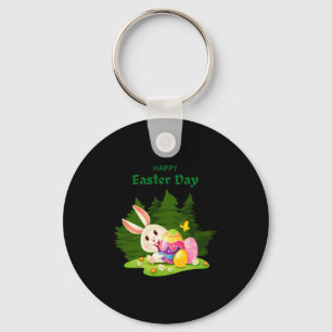 Llavero Feliz día de Pascua y conejito deseos divertida ca