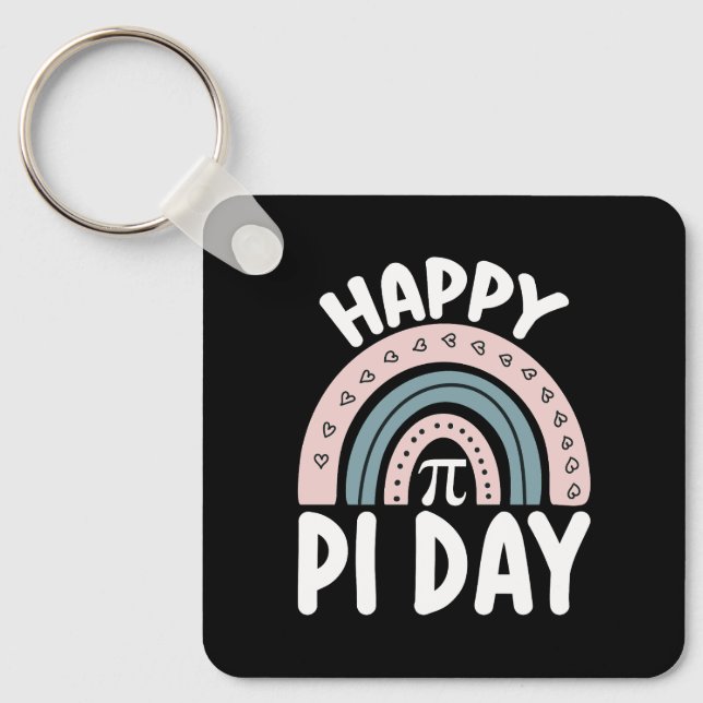 Llavero Feliz Día de Pi Boho Arcoíris Matemáticas Matemáti (Anverso)