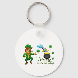 Llavero Feliz día de San Patricio Leprechaun Arcoíris