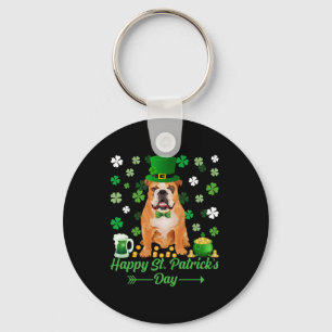Llavero Feliz Día de San Patricio Orgulloso Bulldog Irland